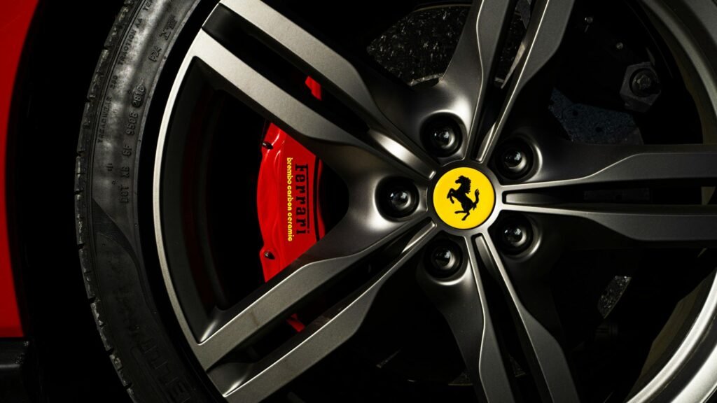 A Ferrari's inflated tyre showcasing to improve your fuel system efficiency